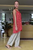 Made in Italy Camellia Crochet Cami Cherry